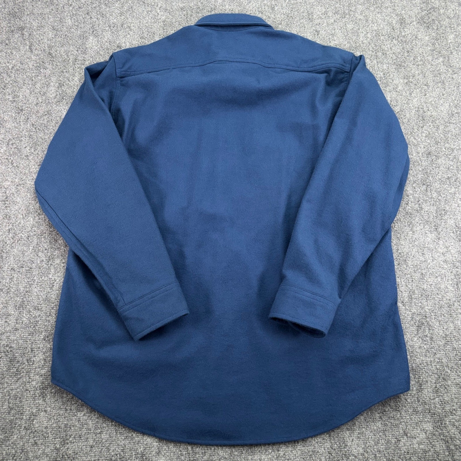 Woolrich Shirt Mens Large Blue Expedition Chamois Cotton Button Up USA Made NEW