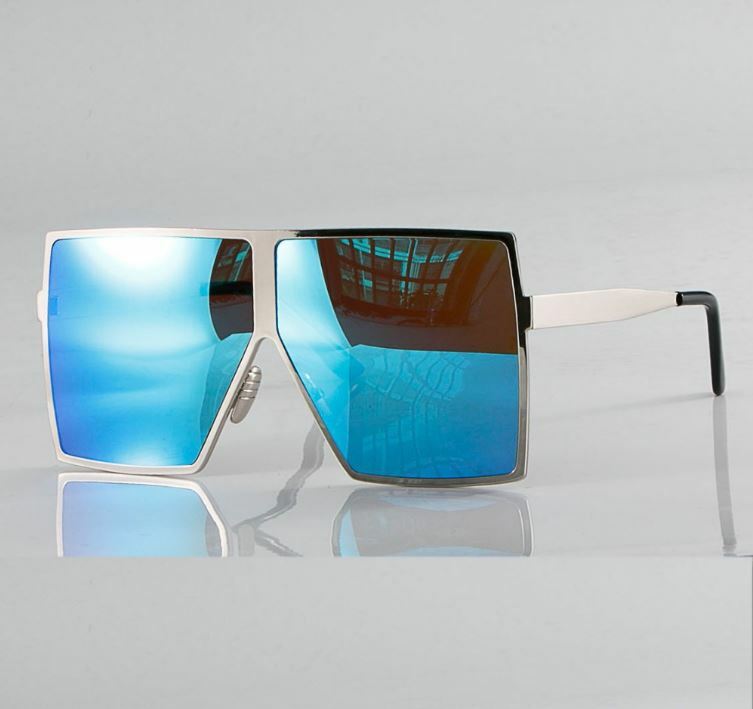 Sunglasses Flat Top Huge Big Oversized XXL Square Women “Lauren” Mirror SHADES