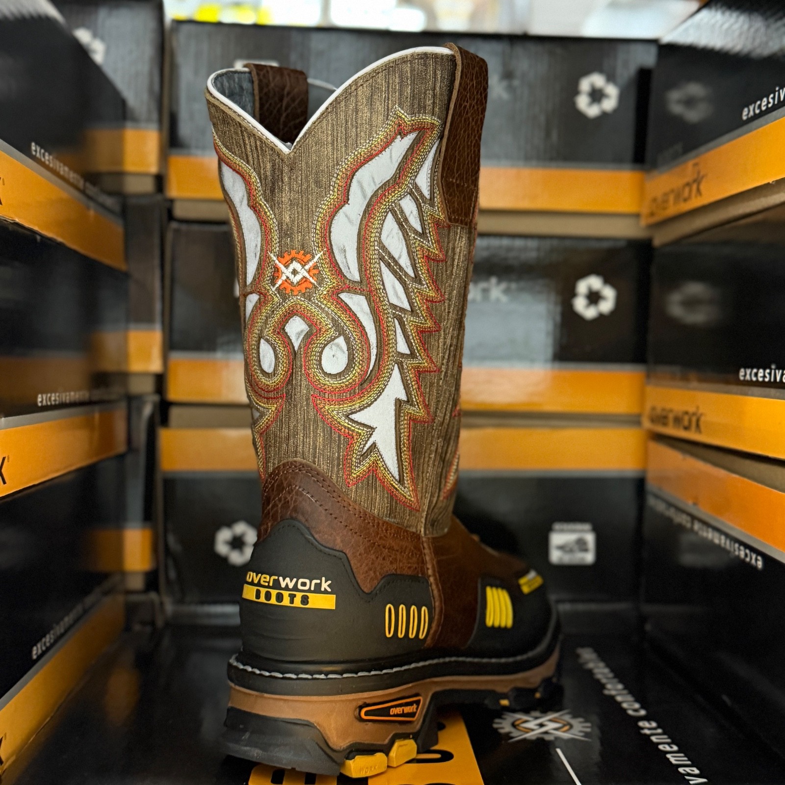 MENS STEEL TOE WORK BOOTS WITH SQUARE TOE WESTERN RANCH HEAVY DUTY CAFE BOTAS