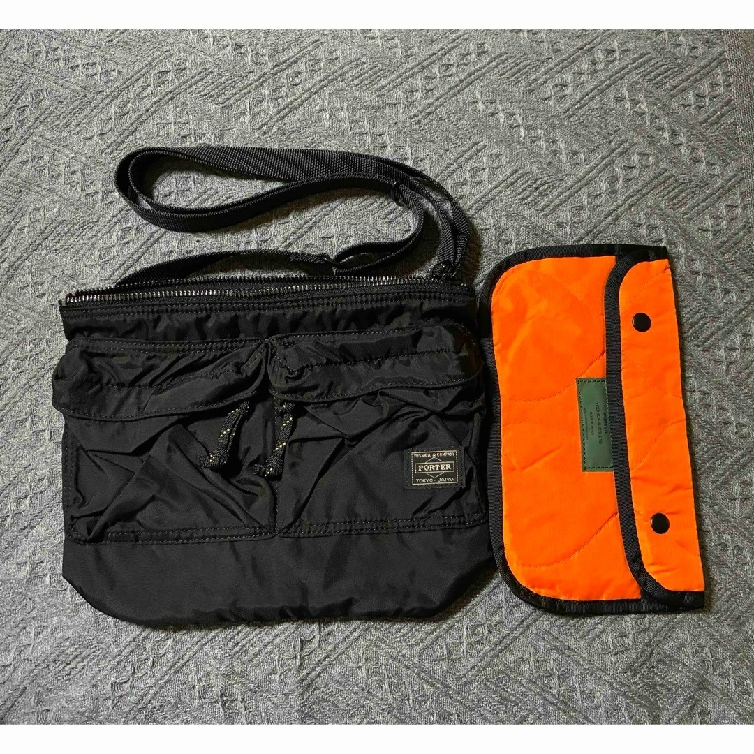 PORTER FORCE SHOULDER BAG 855-05458 Black W26×H20cm Near Mint Japan Used JP t56