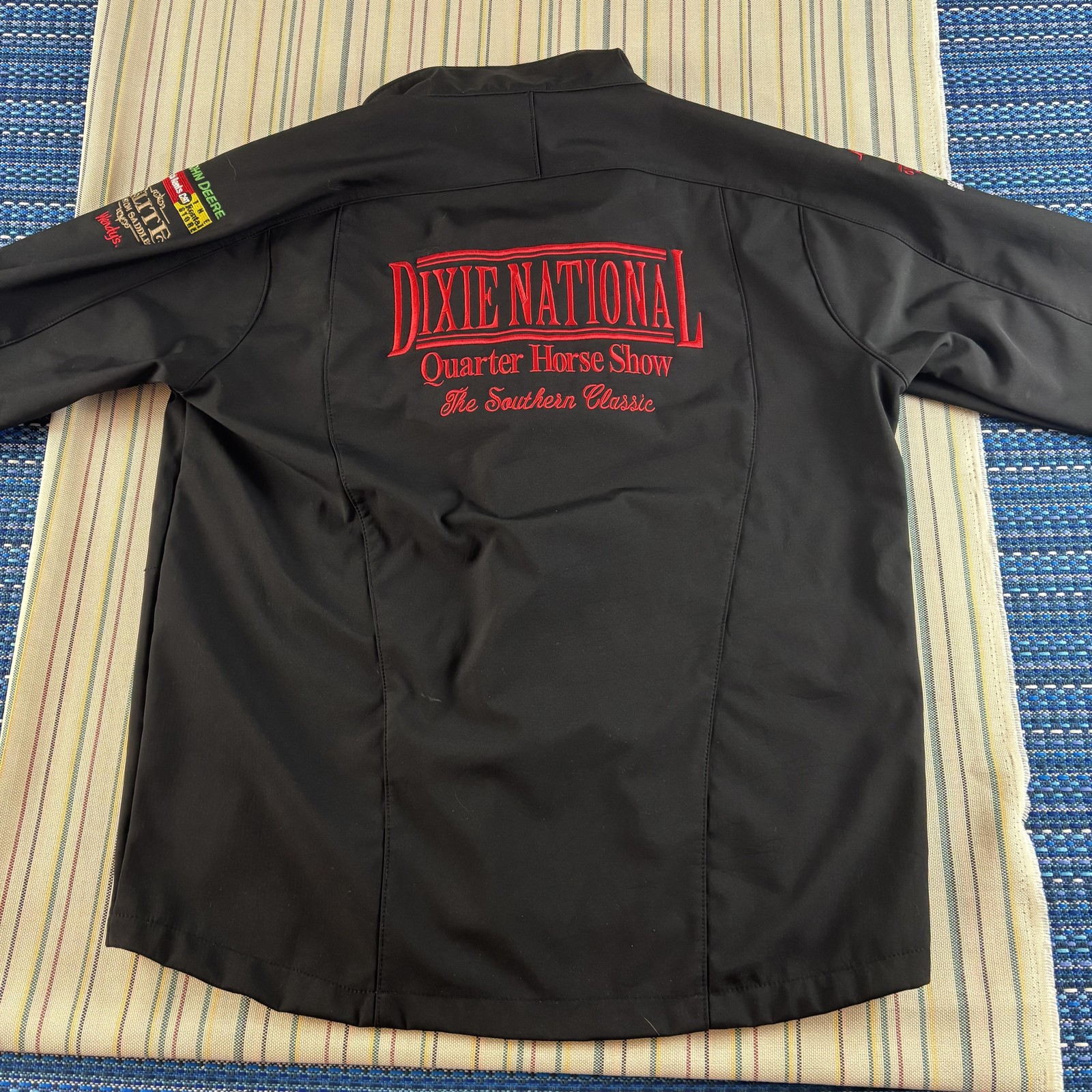 Dixie National Quarter Horse Show Jacket Womens Small Black Soft Shell Sponsor