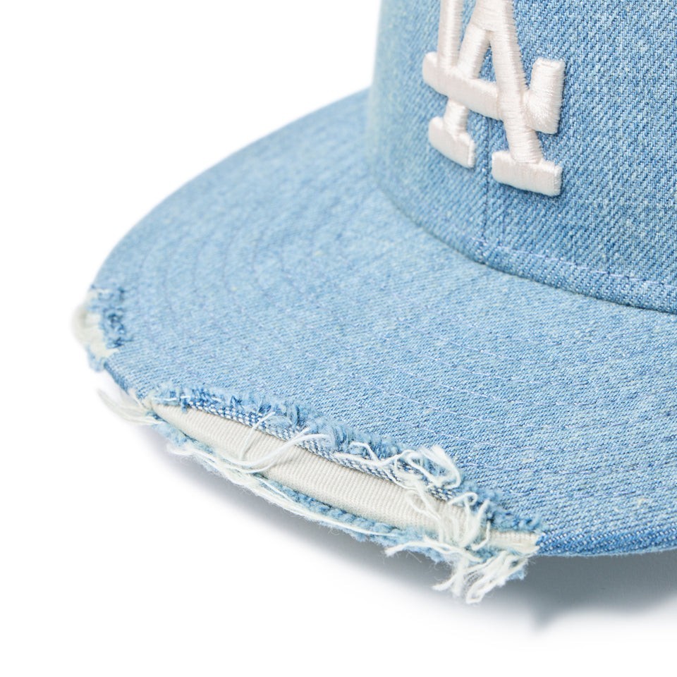 New Era 59FIFTY Distressed Denim Cap Side Patch LA Los Angeles Dodgers 14745174