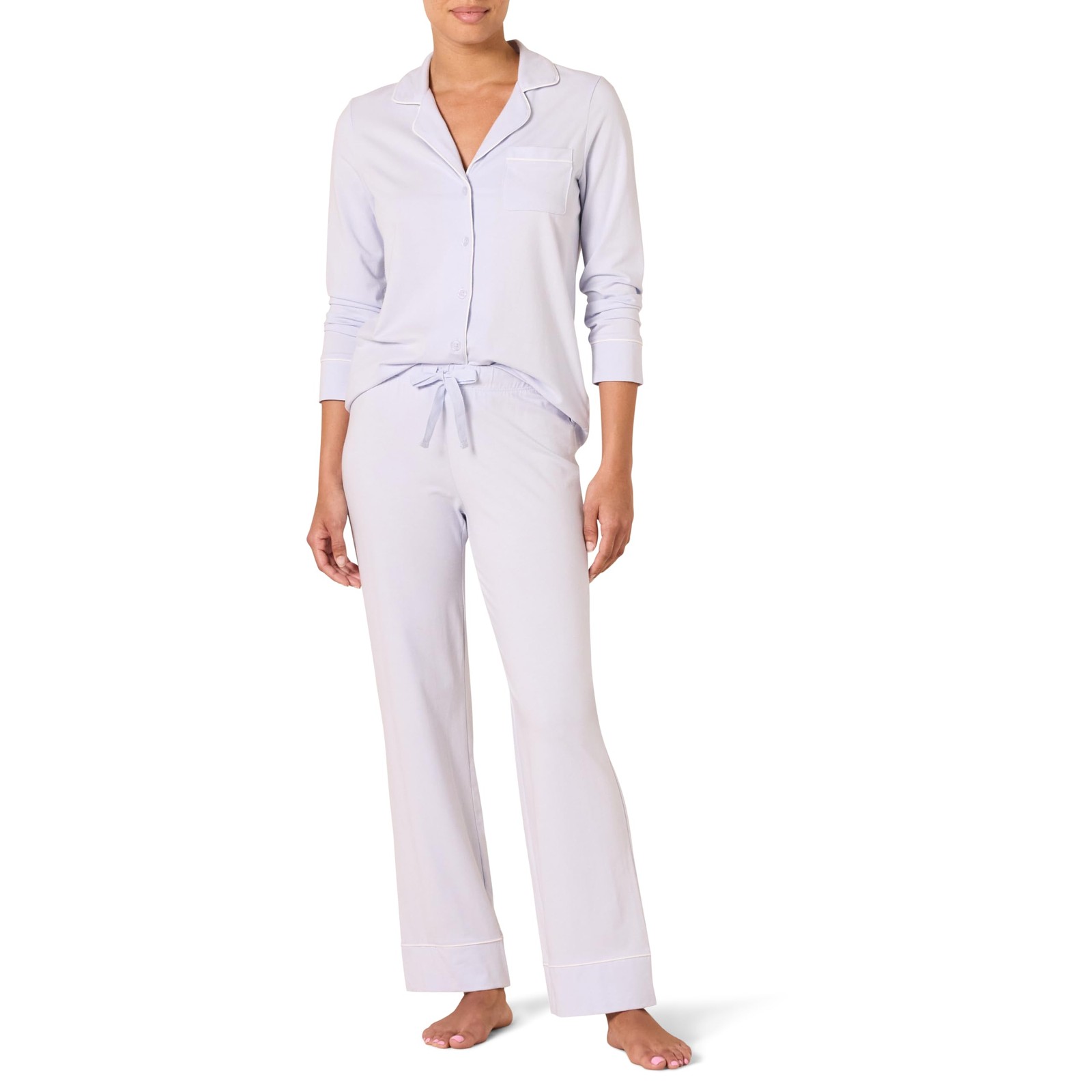 Amazon Essentials Women’s Cotton Modal Long-Sleeve Shirt and Full-Length Bottom