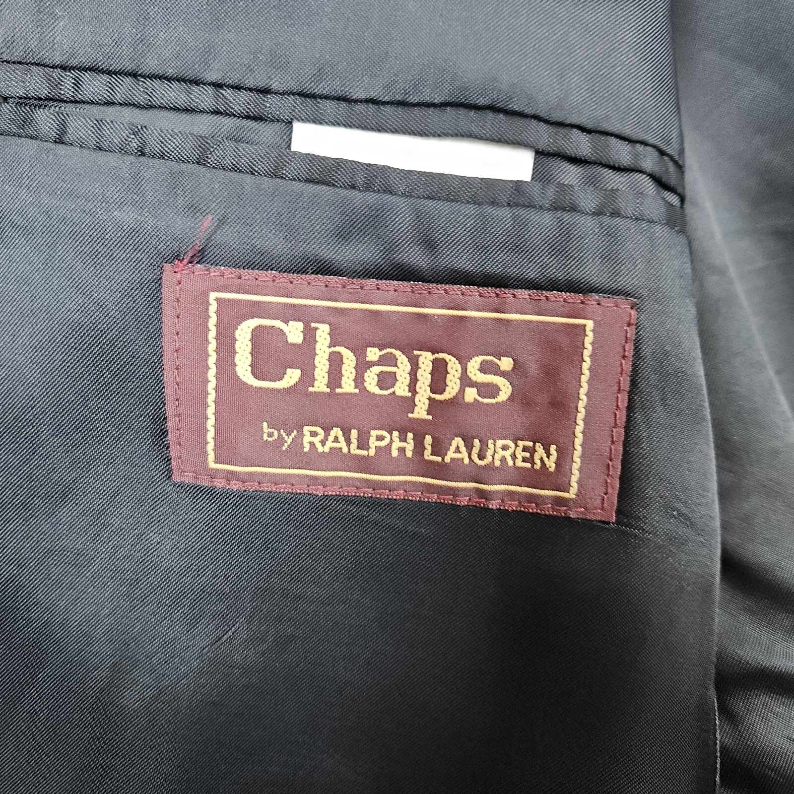 Chaps Ralph Lauren Men’s Blazer Size 44R Dark Gray Windowpane 100% Wool 2-Button