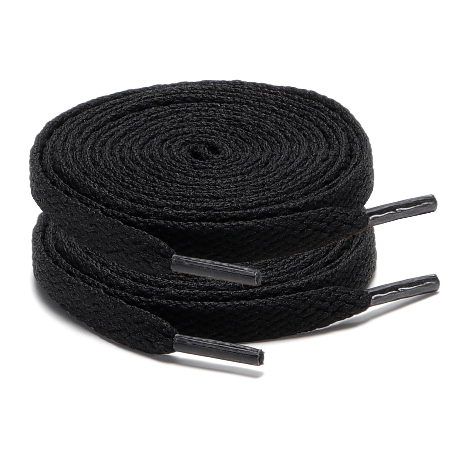 2Pair 24 27 36 45 63 72 Inch Flat Shoelaces Replacement for Sneakers Boots Black