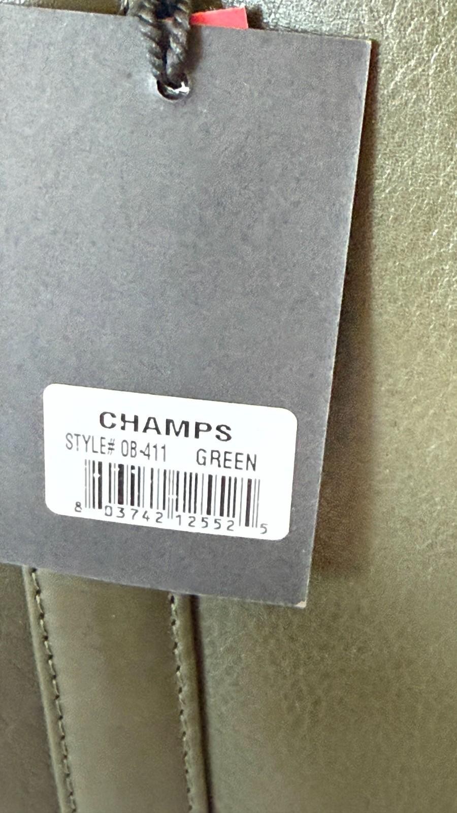 New Champs Onyx Leather Slim Laptop Briefcase Green Bag