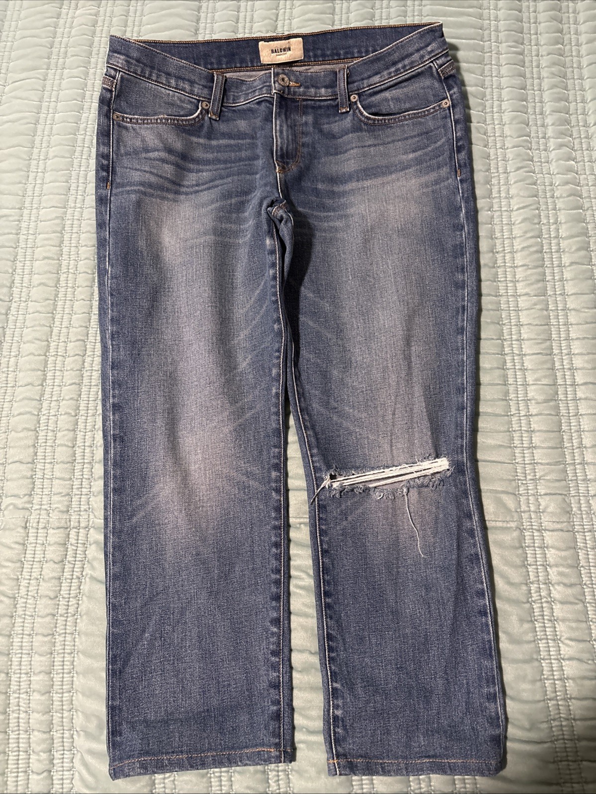 Baldwin 29 Kennedy Low Rise Boyfriend Capri Denim, Y2K, Stretch, 98% Cotton, EUC