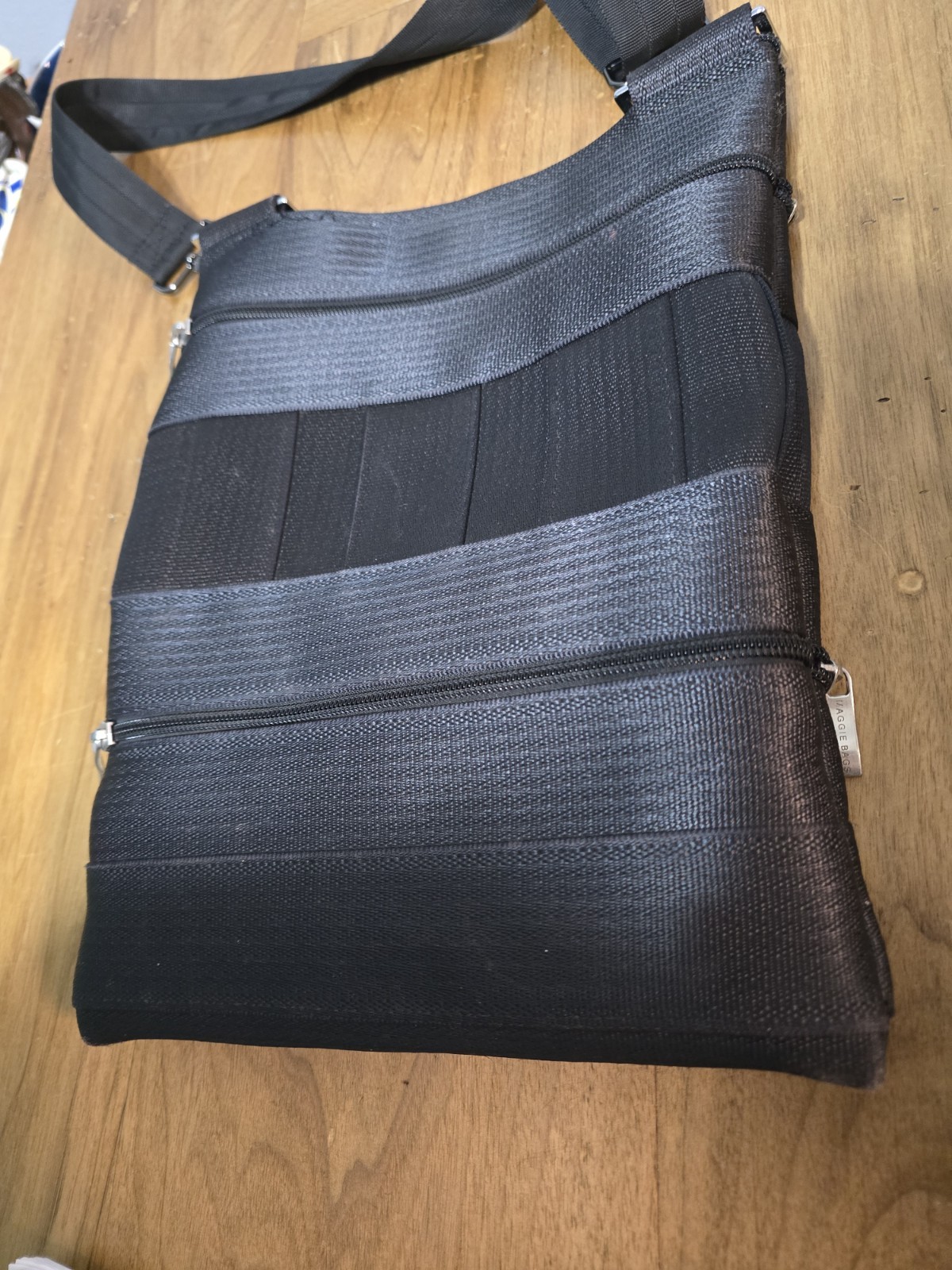 Maggie Bags The Betty Bag Black Seatbelt Crossbody Bag Purse