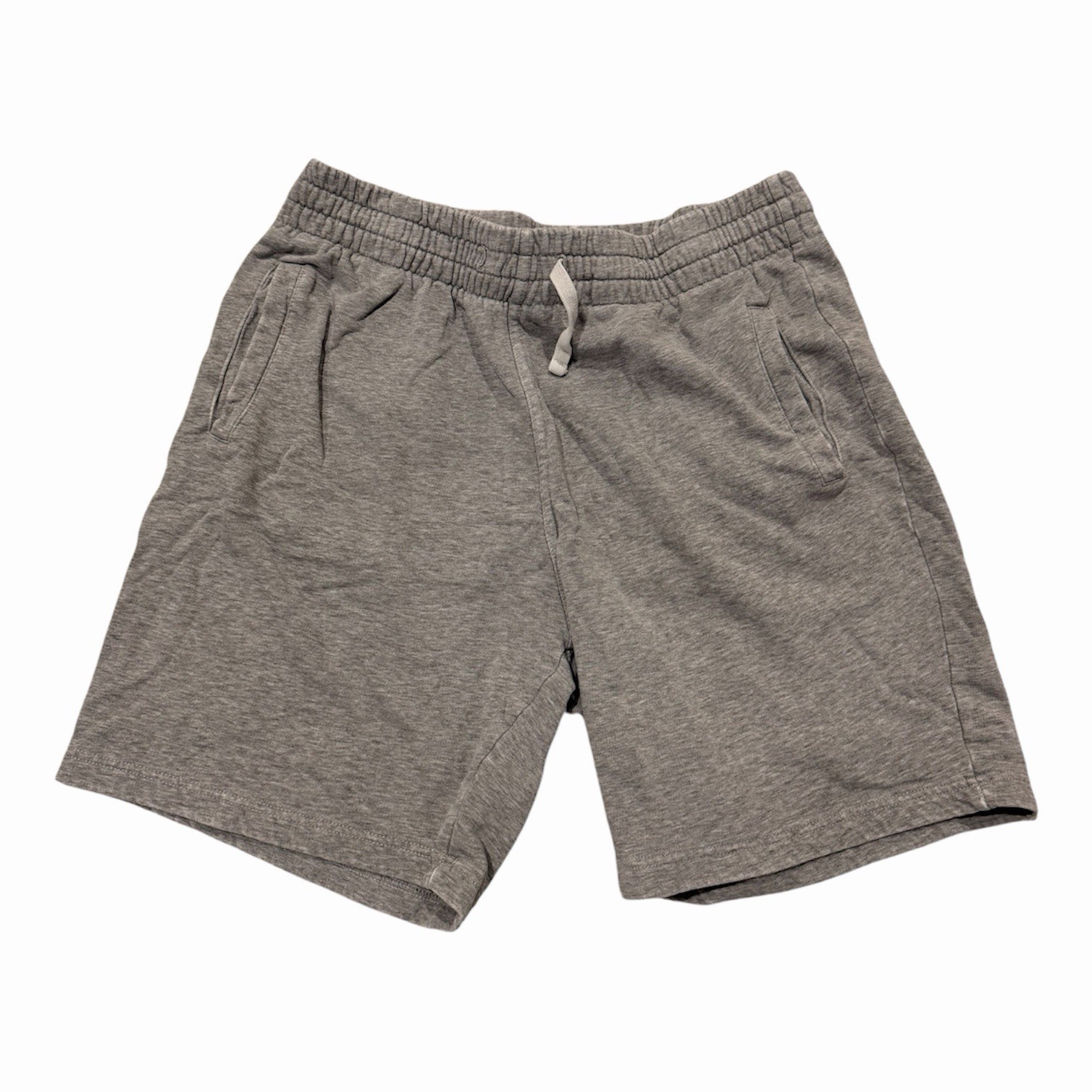 H&M Men’s Gray Fleece Sweat Shorts Drawstring Elastic Waist Pockets Solid