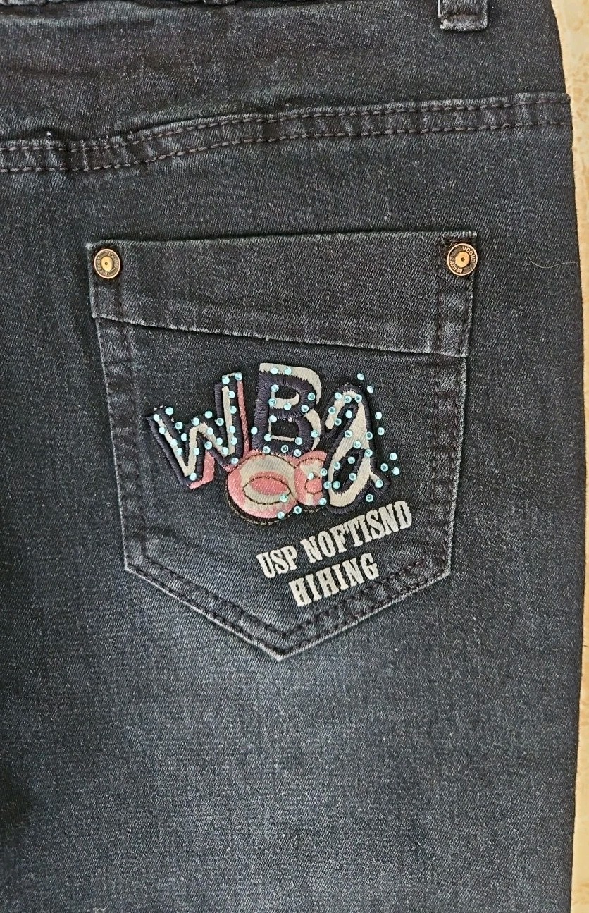 FS Clothing Mens W34 L30 Indigo Blue Boot Fit Embellished Jeans 34″ Denim Vogue