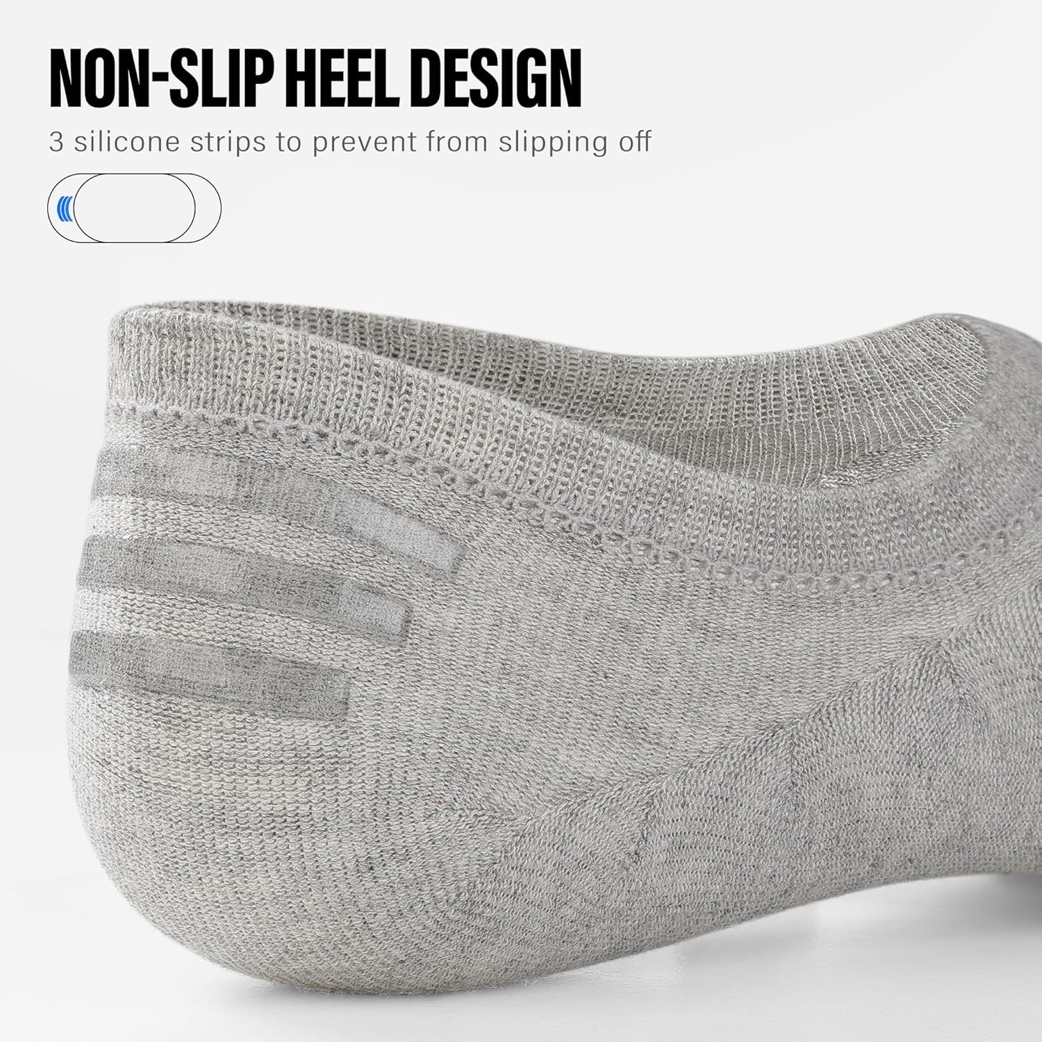 Mens No Show Socks Cotton Thin High Elasticity Low Cut Ankle Socks 6 Pairs