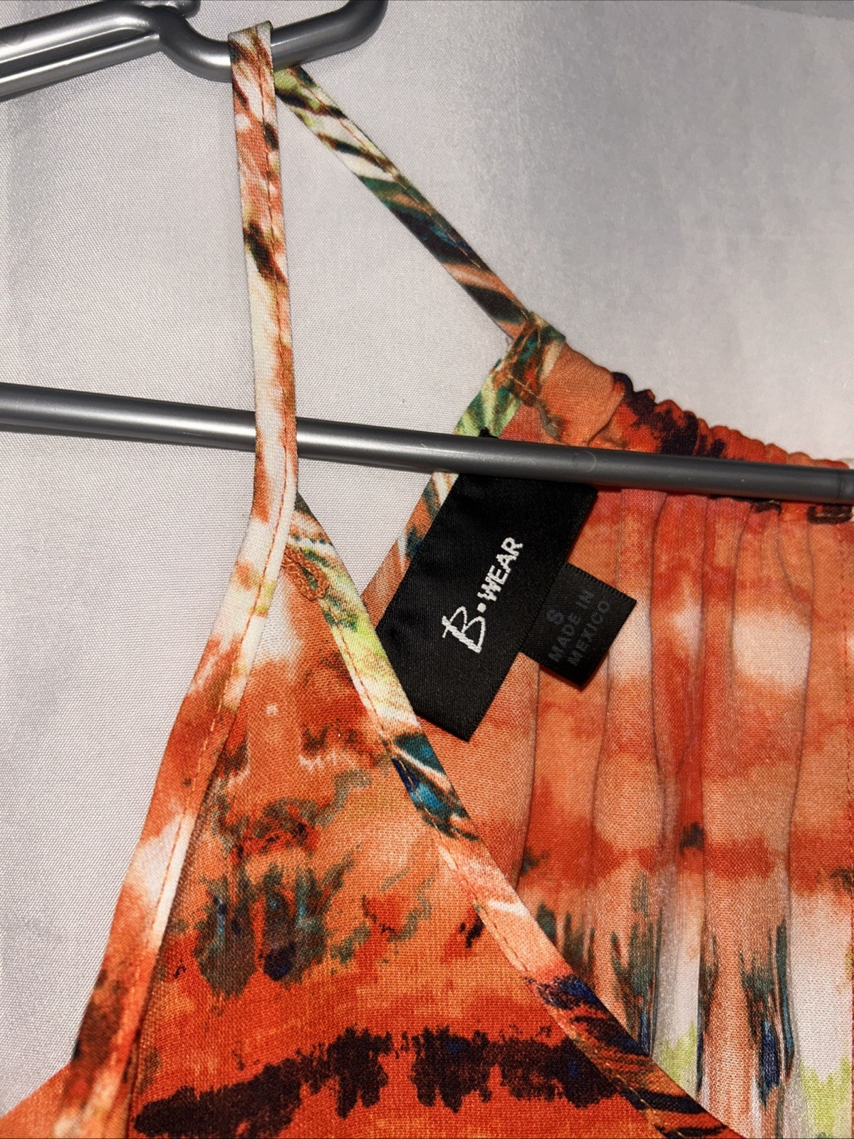 B Wear Women’s Breezy Orange Multicolor Tank Top Size S