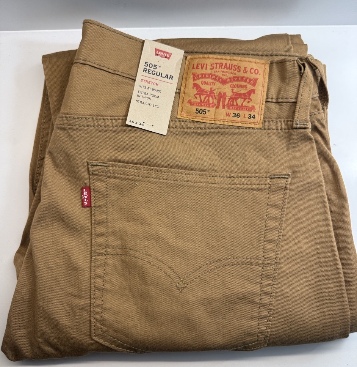 Levi’s CARAWAY Men’s 505 Regular Fit Straight Jeans, US 36Wx34L