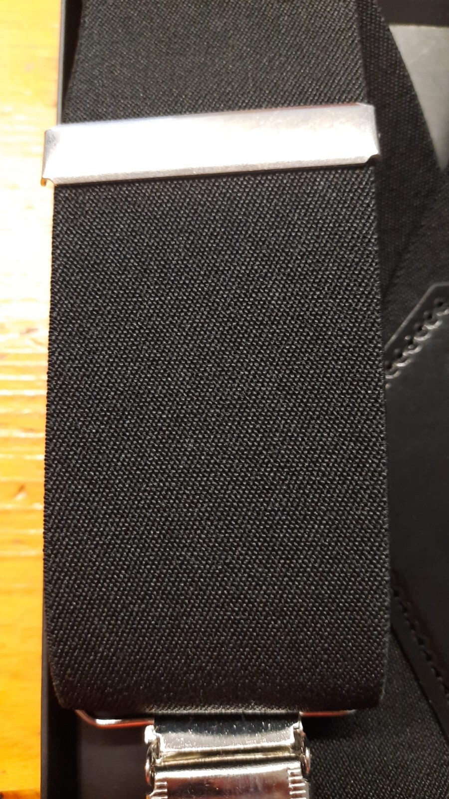 Solid Color Black 50mm 4 Arm Leather Strap 100% Made in Italy