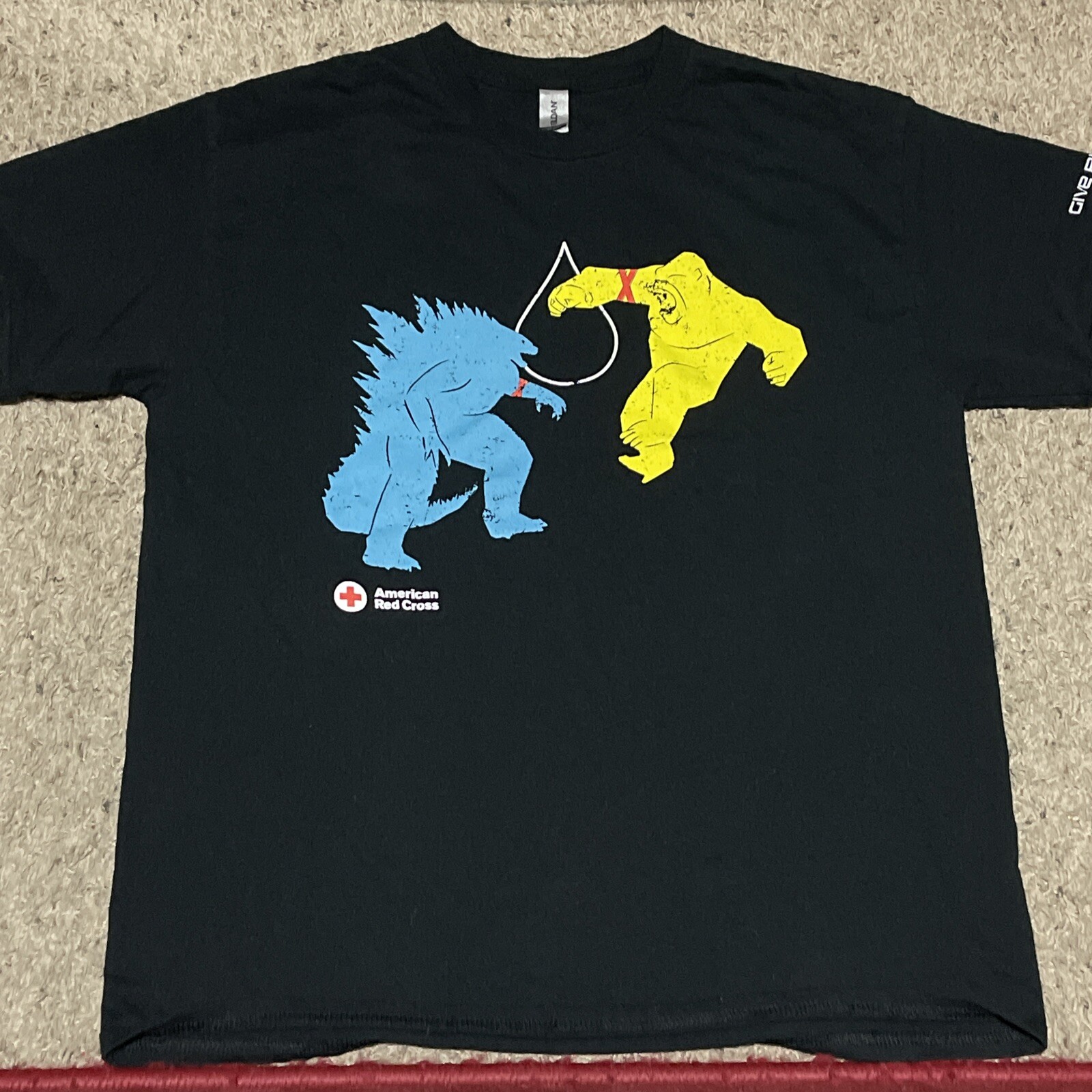 American Red Cross GODZILLA x KING KONG Movie The New Empire Black T-Shirt Large