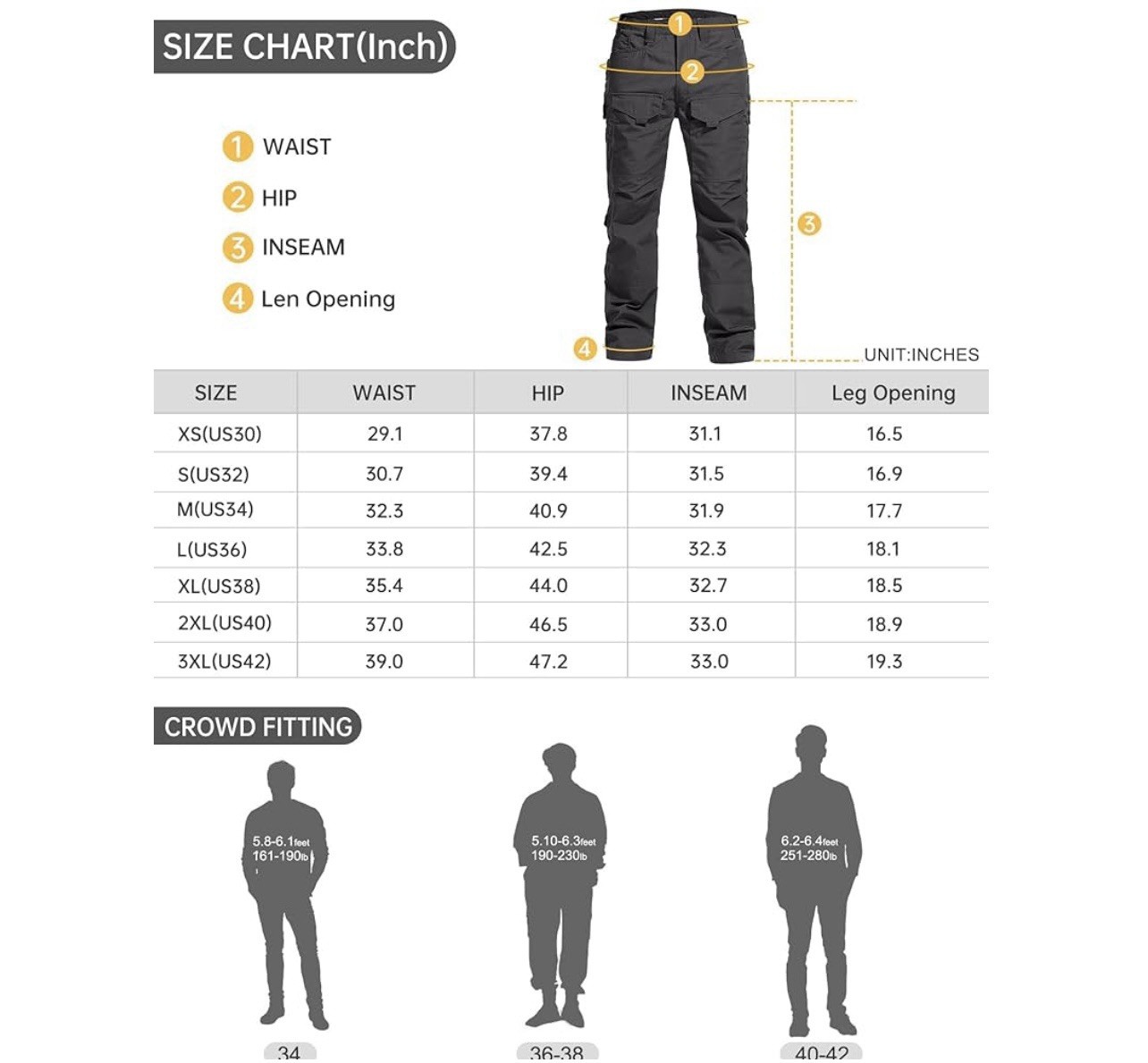Free Soldier Outdoor Hiking Tactical Pants Black Men’s Sz 38×32
