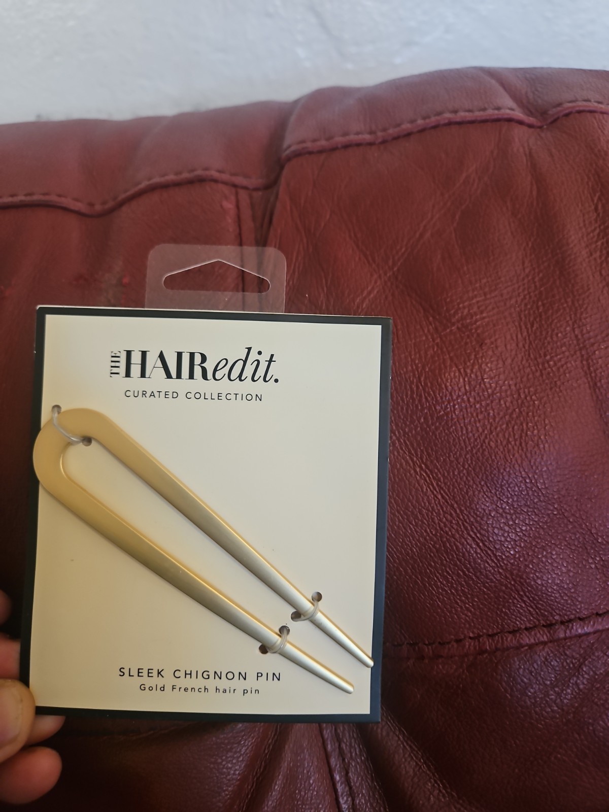 The Hair Edit Sleek Chignon Pin – Large U-Shaped French Hair Pin with a Gold Fin