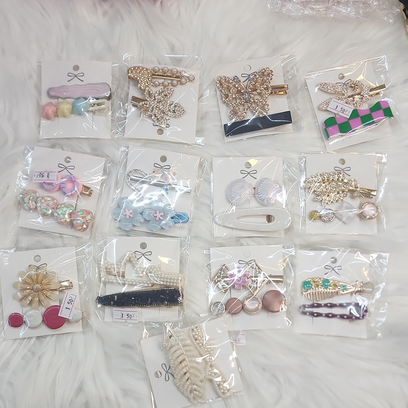 13 Pack lote Women Metal & Plastic Hair Clip Lot Multicolor