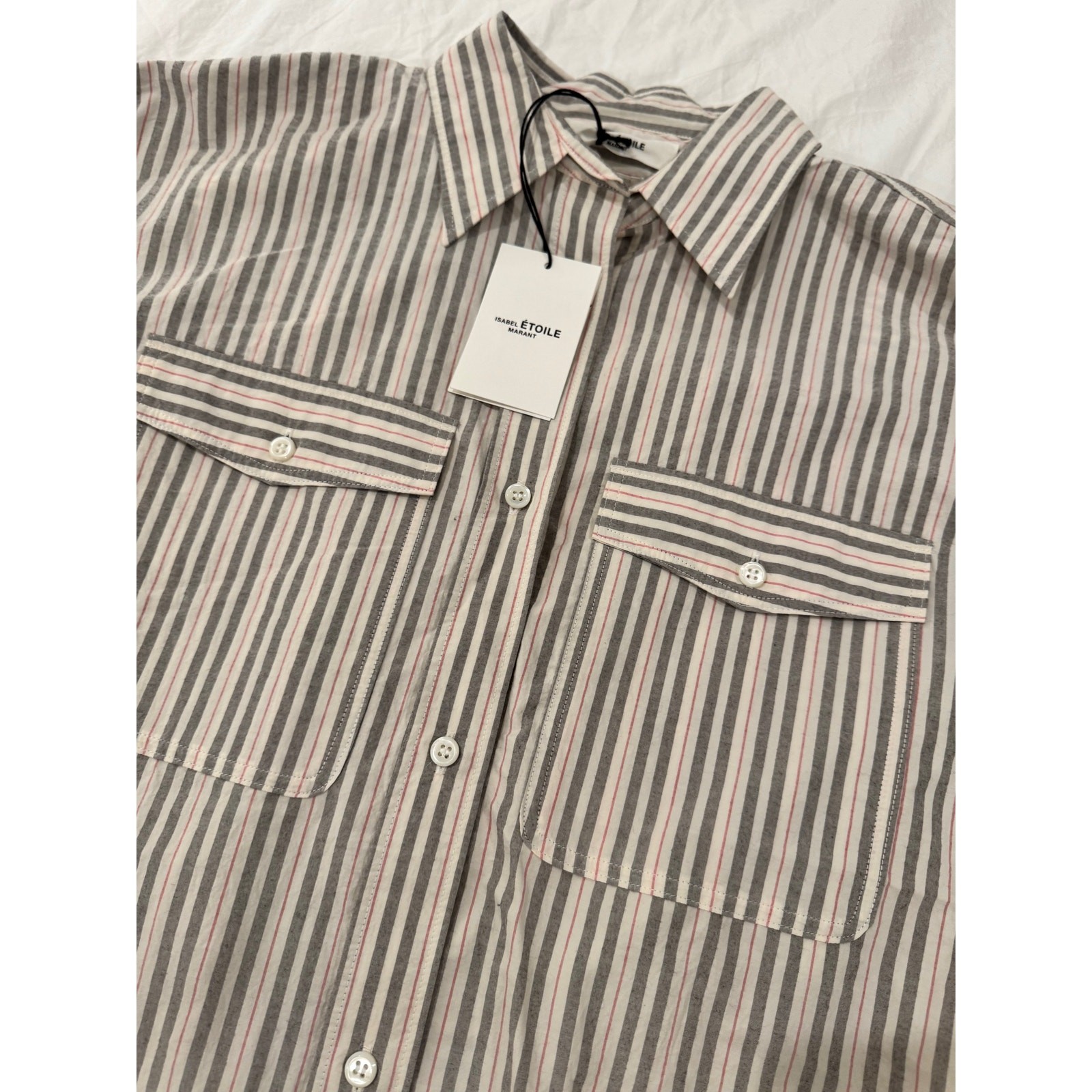 Isabel Marant Ajady Striped Button Down Shirt Women’s FR 36 Cotton French NWT
