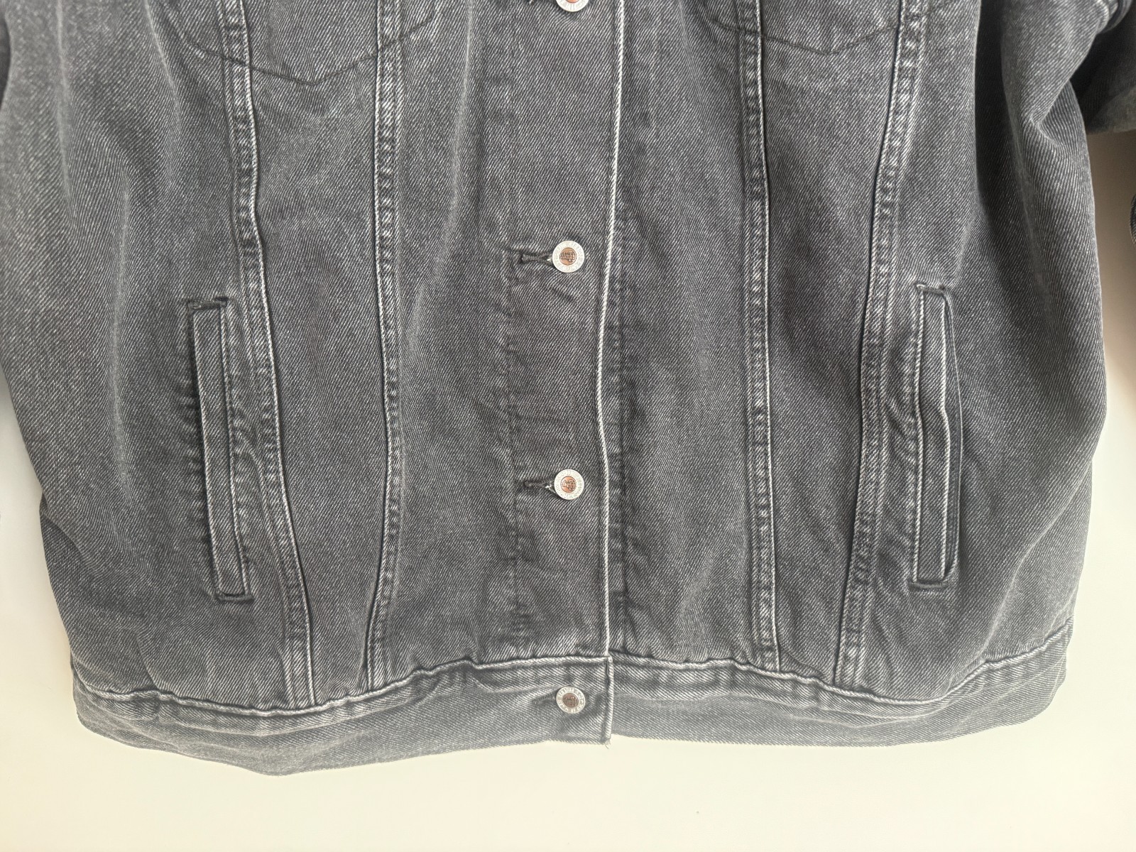 VTG 90s Levis SilverTab Mens Loose Fit Denim Trucker Jacket Washed Black XL