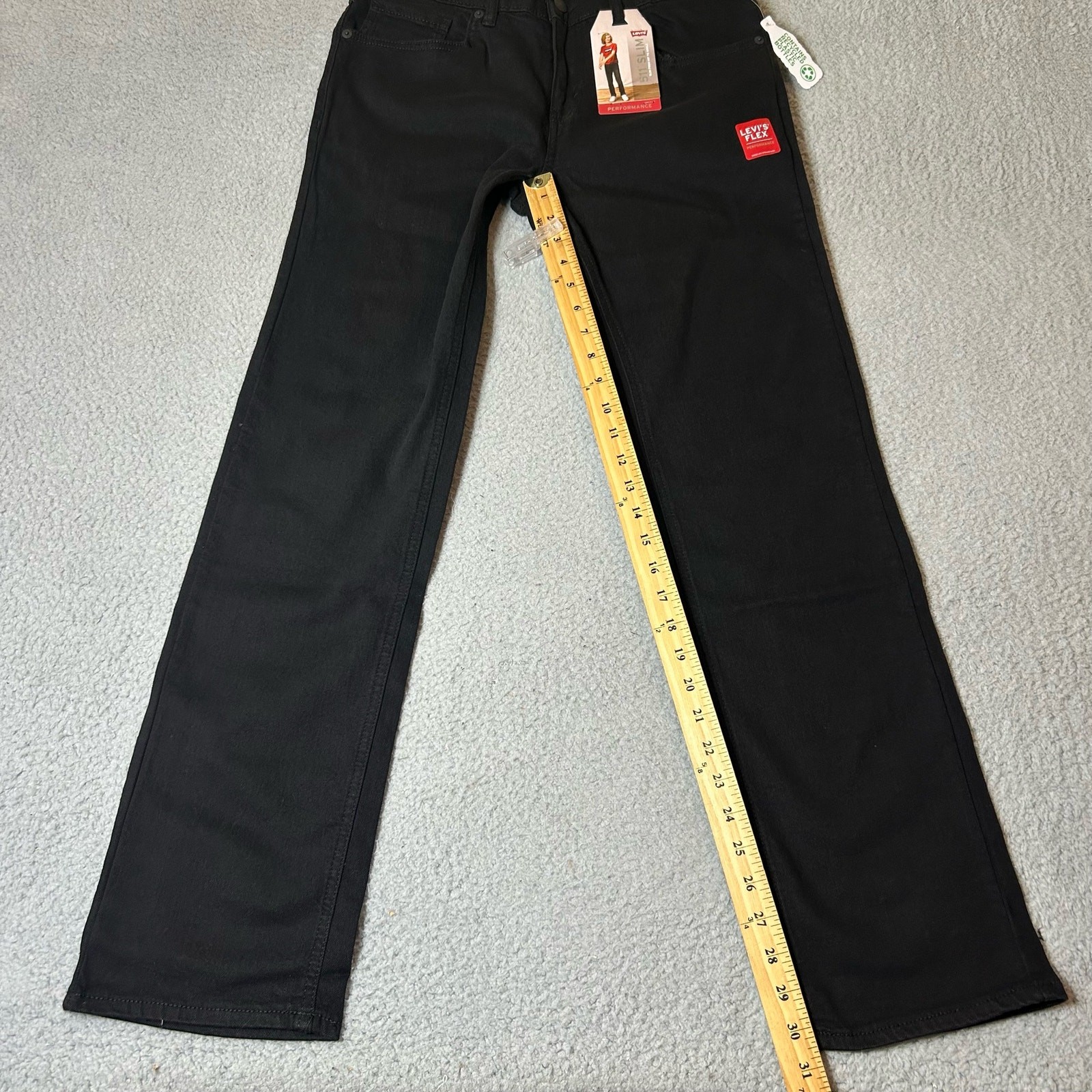 Levi Strauss Jeans Boys 18 29X31 Black Slim Fit Adjustable Waistband NEW