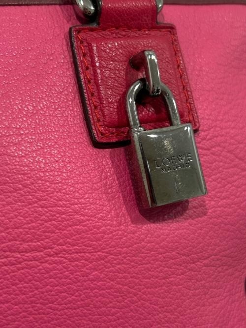 Loewe Amazona 28 Anagram Boston Handbag Leather bag Pink Silver Hardware 11.4in