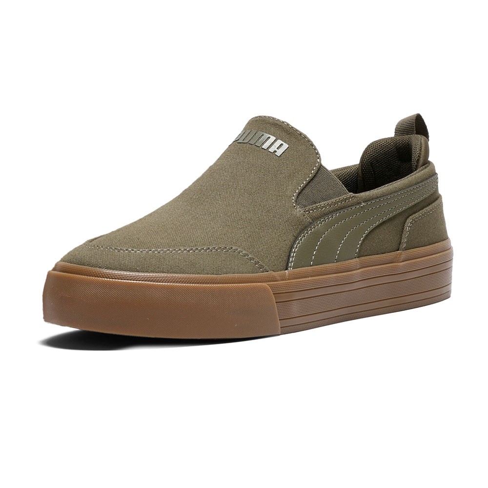 PUMA Court Classic Vulcanized Slip On Mens Green Sneakers Casual Shoes 40021609