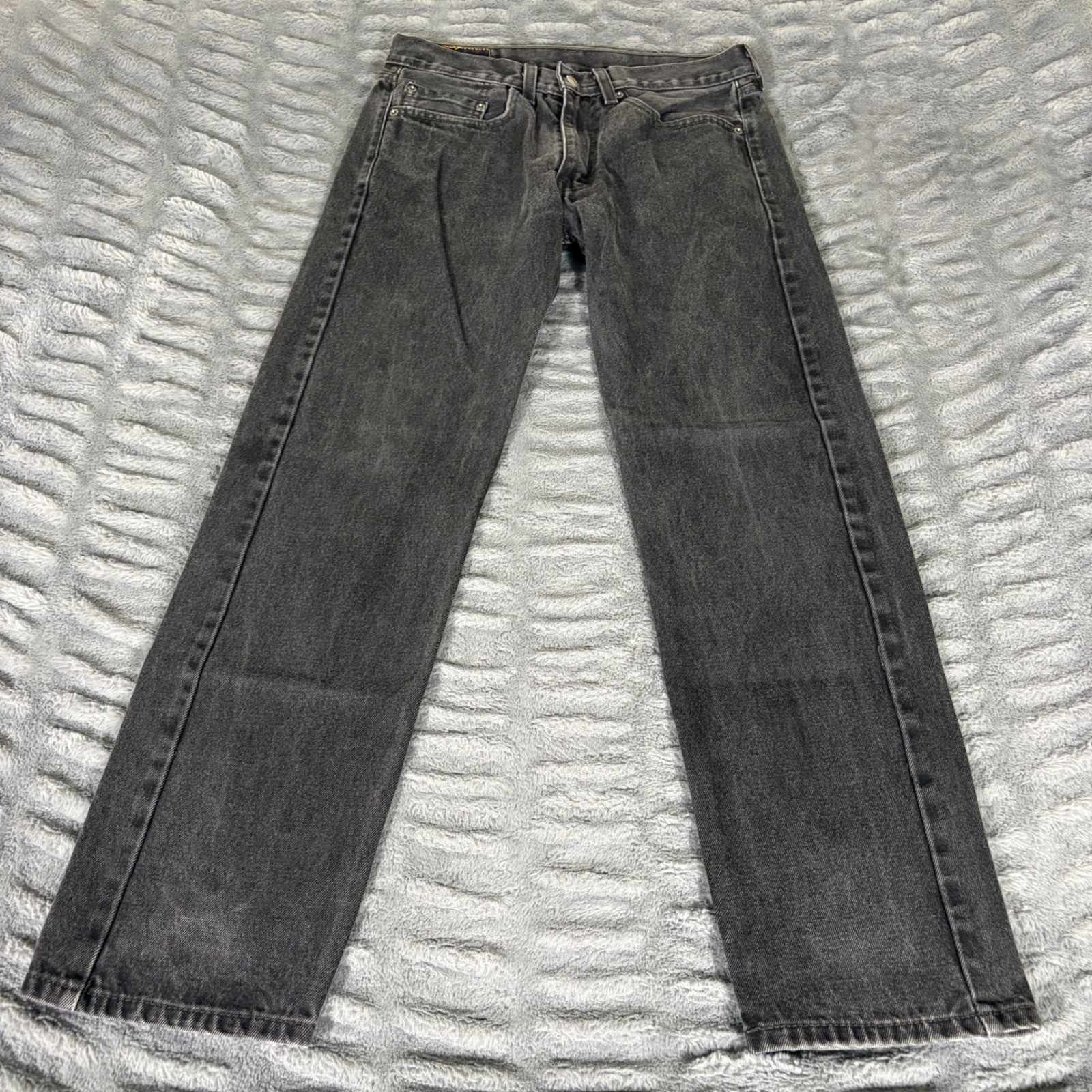 Levis 505 Mens Straight Leg Jeans 31×30 Faded Black Denim Regular Fit 100 Cotton