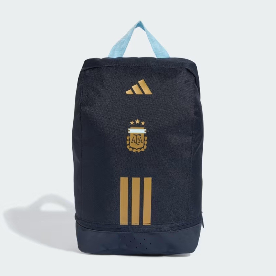 adidas AFA Argentina Soccer Backpack Black/Gold/Light Blue Zip Top Handle