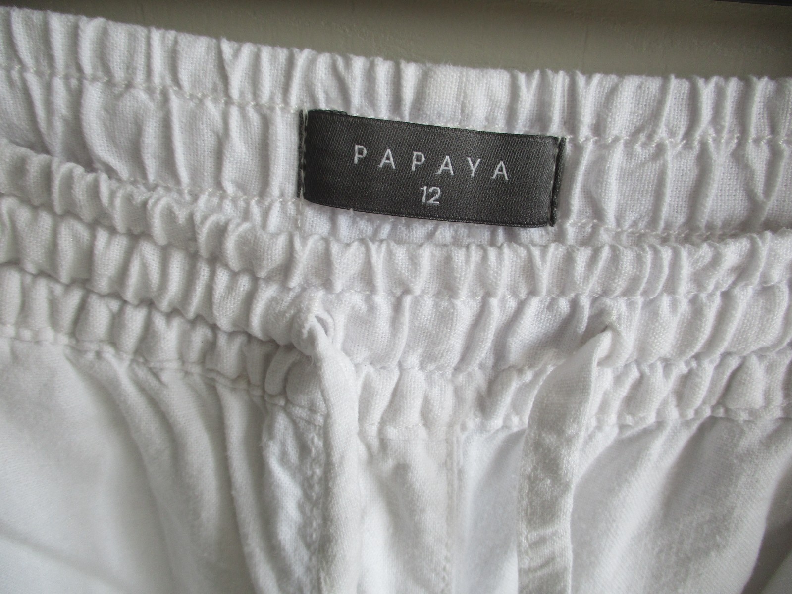 2 pairs Matalan linen mix white and black trousers size 12 (big for size) USED