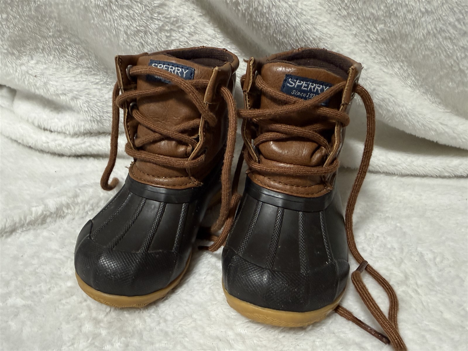TODDLER 6M SPERRY PORT BOOTS 6 M BROWN LACE UP ANKLE DUCK BOOT SCL261491