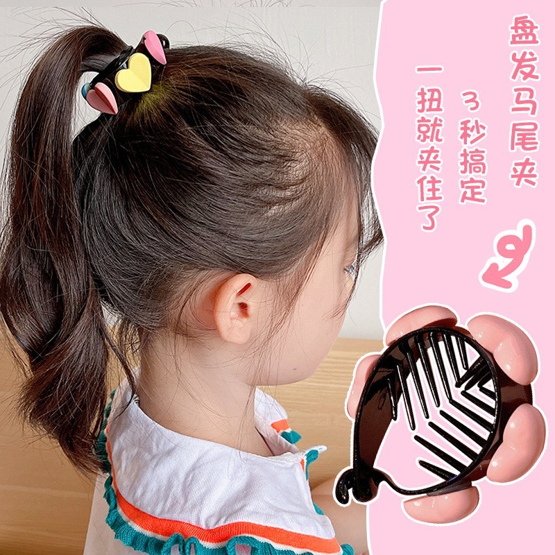 10 Pcs Black Plastic Twisted Ponytail Clip Holder Hair Claw 58mm Bun Maker Craft