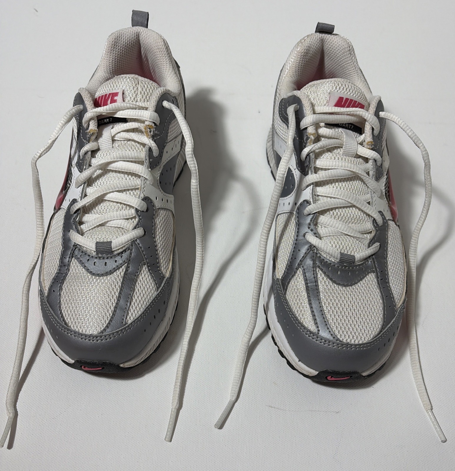 Nike Dart 7 GS Youth 6Y White Pink Gray Running Shoes 354820-161