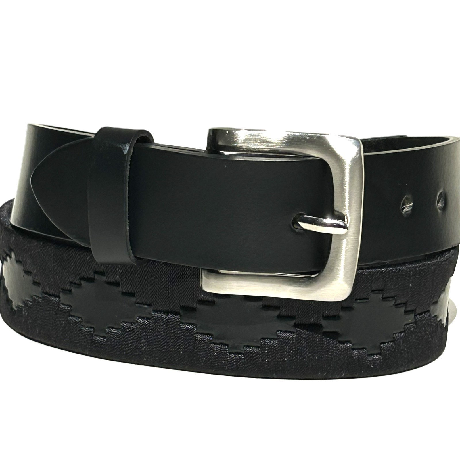 Hand Stitched Leather Polo Belt: Gaucho Style Embroidered Belt