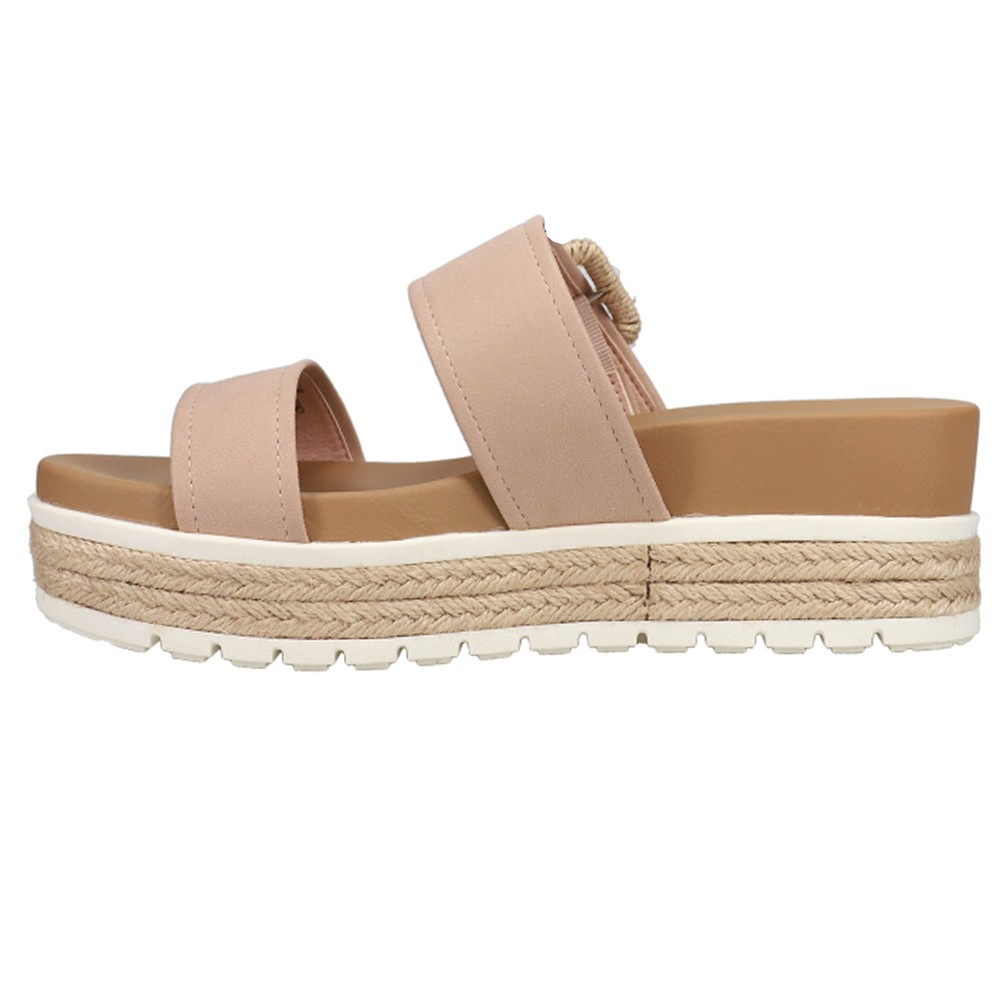 MIA Kenzy Buckle Espadrille Platform Womens Pink Casual Sandals MH1916-BLSH