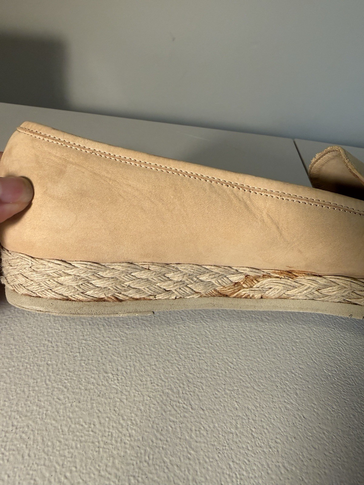 Salvatore Ferragamo Beige Nude Leather Loafers Classic Gancini Horsebit Size 9.5