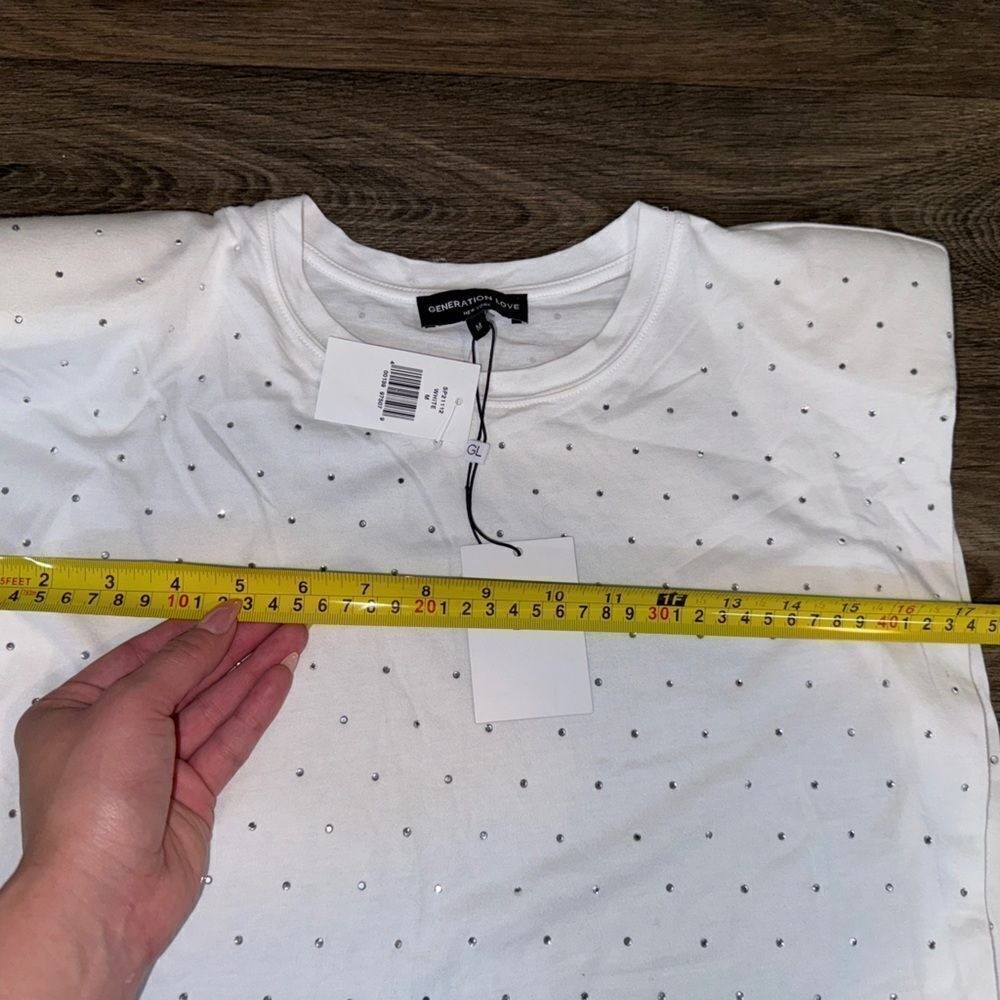 Generation Love Lex Crystal Padded Shoulder Top size medium