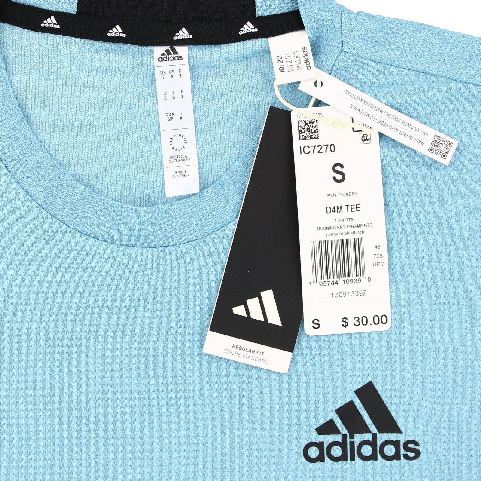 Adidas Men’s D4M Aeroready Shirt Short Sleeve Regular Fit Workout Tee