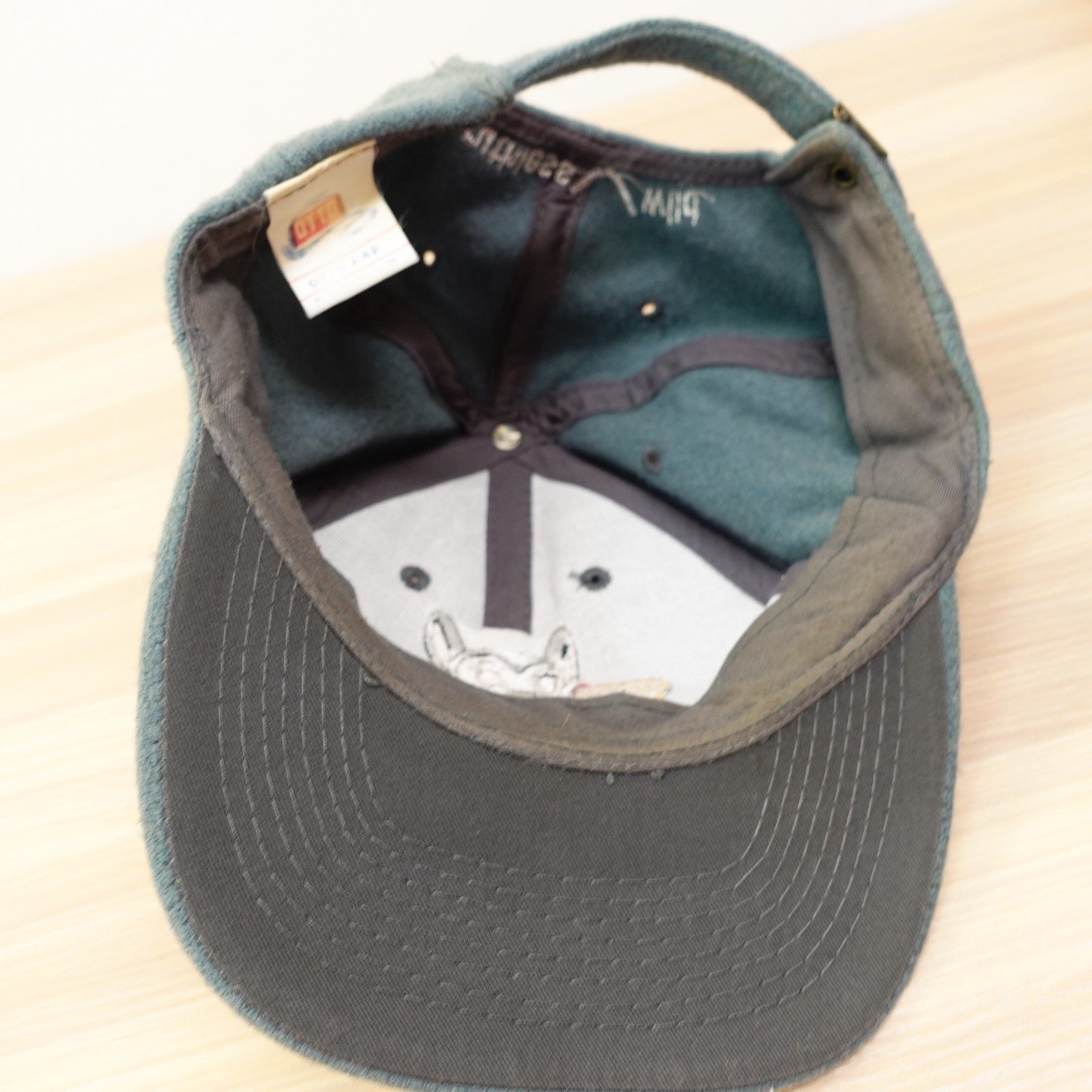 Vintage Mighty Mouse Cap Mens Blue Slate Wool Felt Baseball Dad Cartoon 90s OTTO