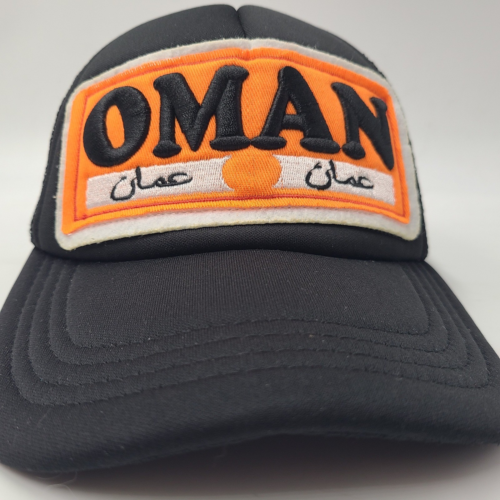 Habibi Hat Snapback Trucker Mesh Black Orange Oman Patch Travel Souvenir Men