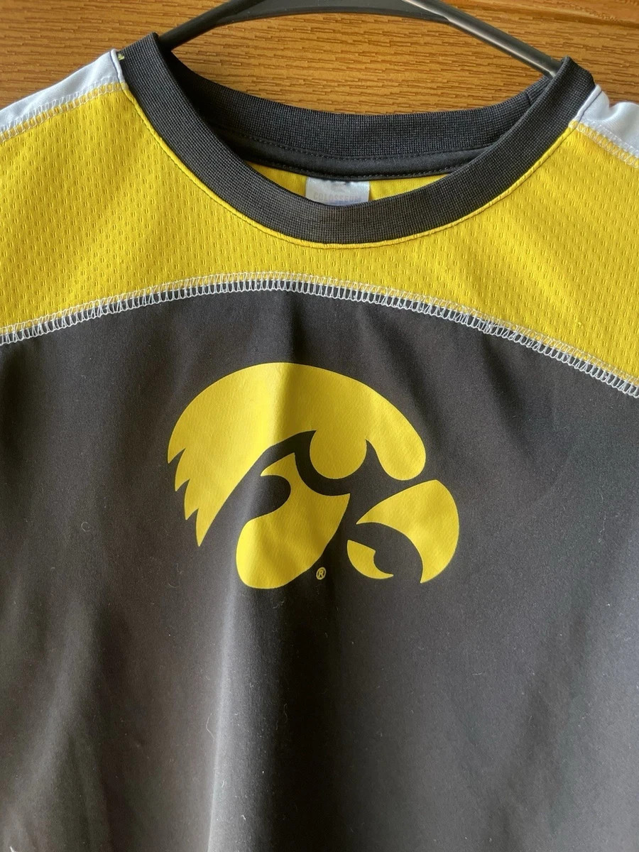 Iowa Hawkeyes Boys Youth Small Black/Yellow Colorblock Mesh Athletic T-Shirt