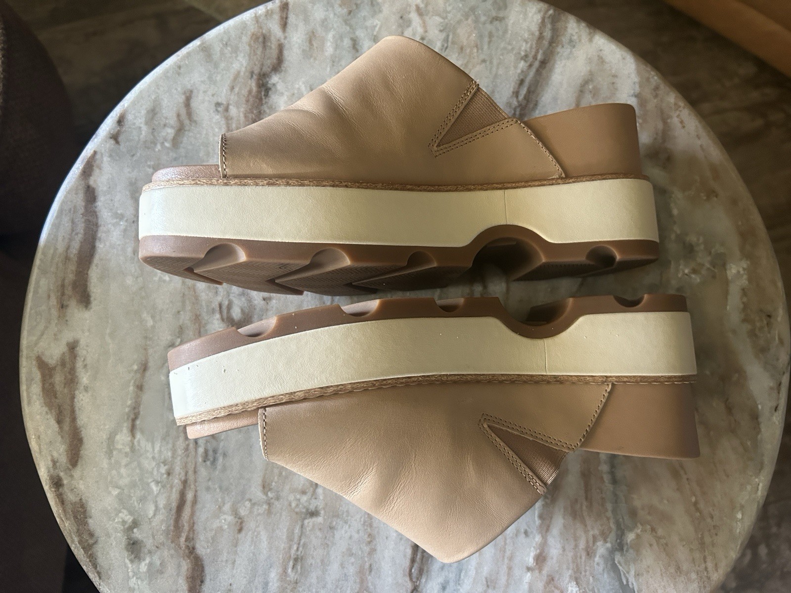 Sorel Joanie IV Slide Wedge Slide Platform Honest Beige/ Gum 2 Women’s 9.5