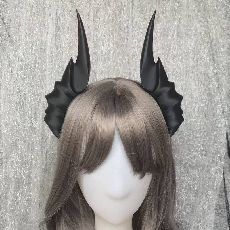 14/19cm Devil Horns Hair Clips Black/White Girl Hair Clips Lolita Cosplay Props