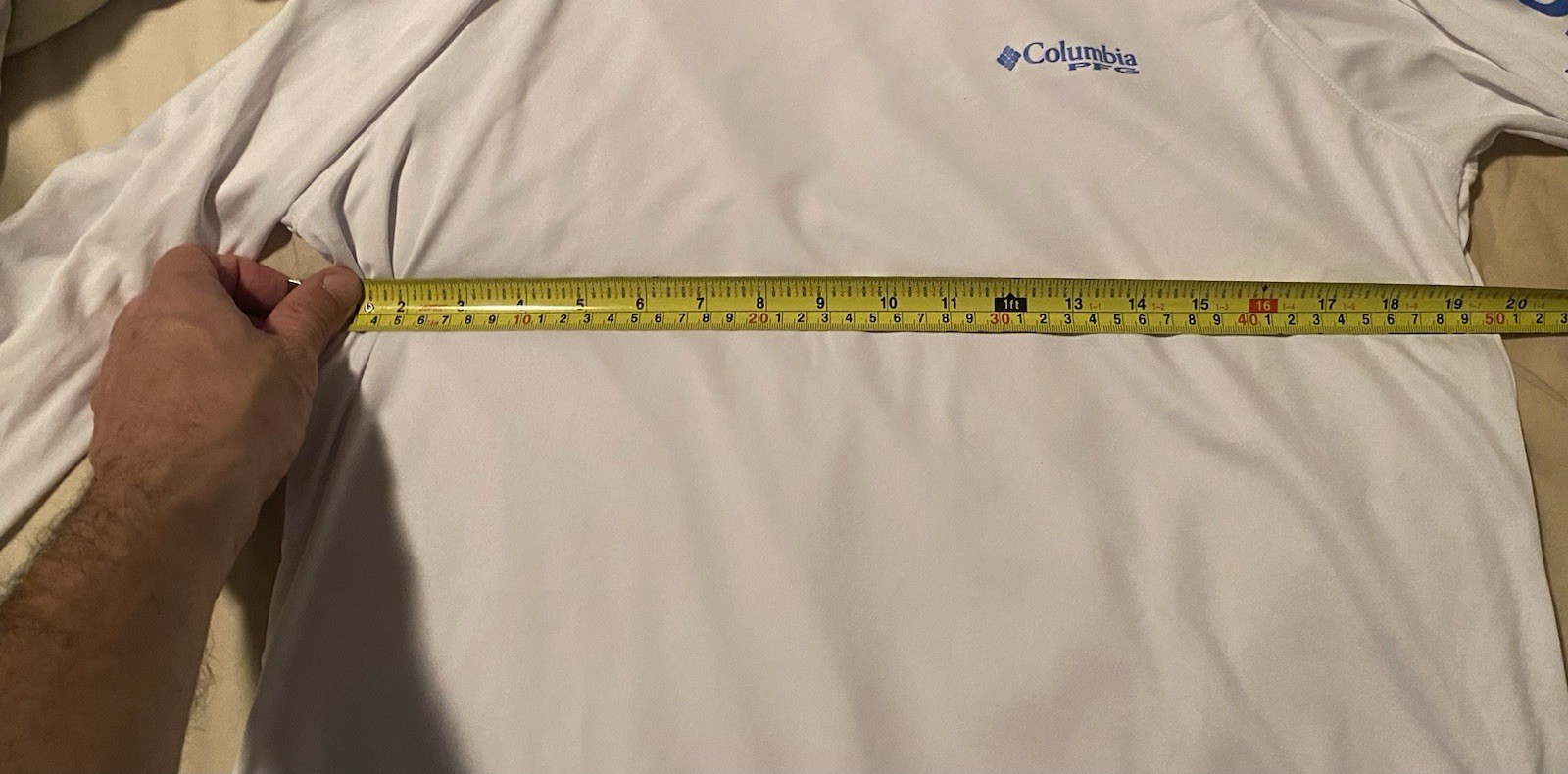 Columbia PFG Mens Medium Small Polyester Pullover White Performance Omni Shade