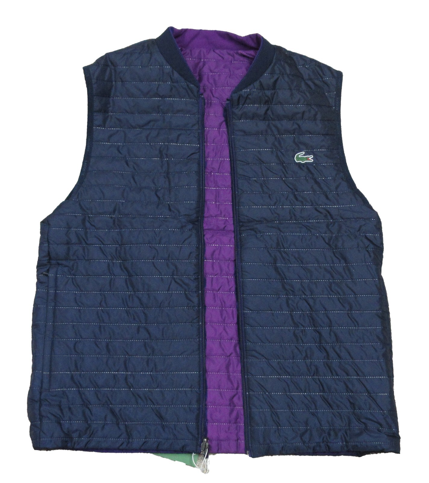 Lacoste Sport Men’s Navy Blue/Purple Padded Reversible Quilted Vest