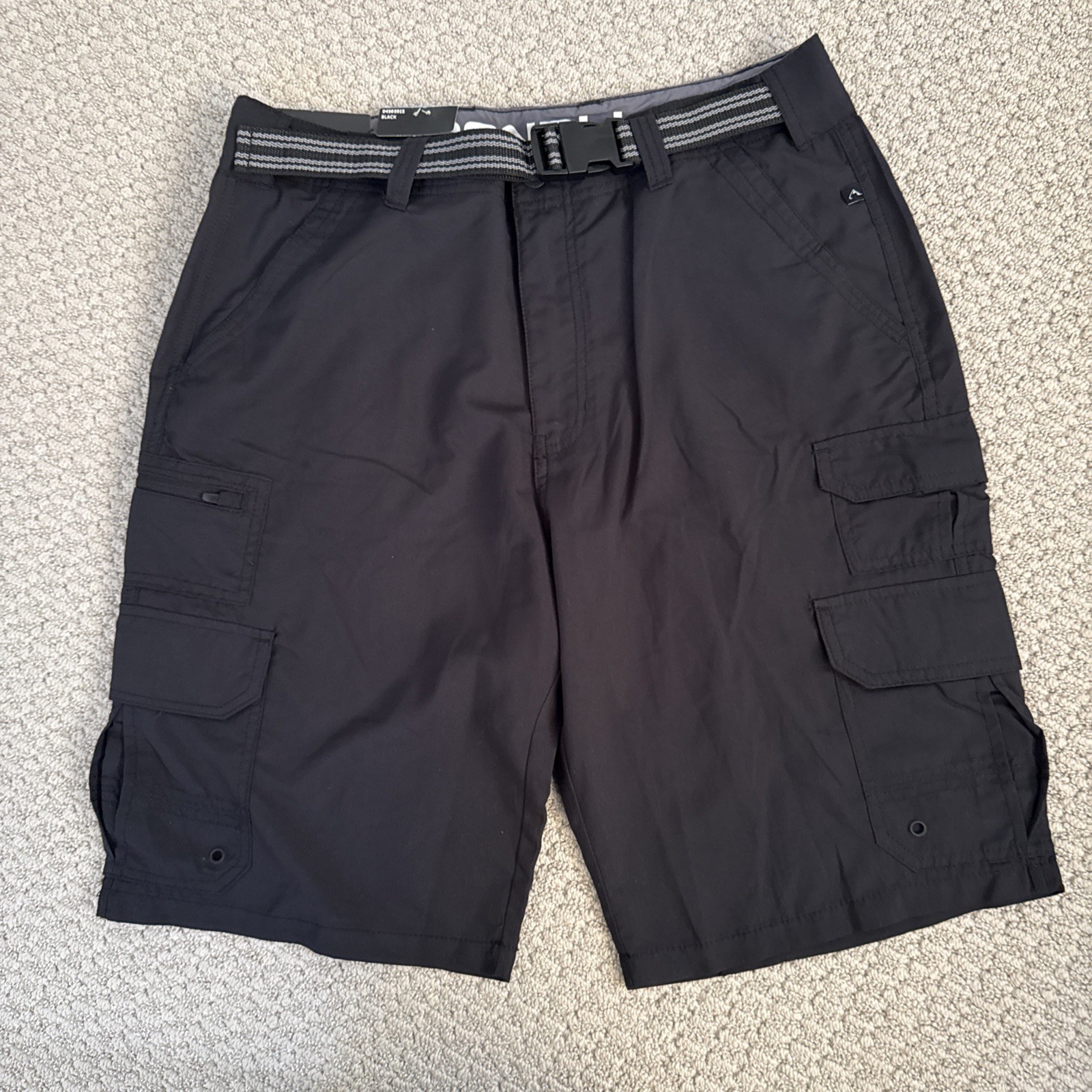 Denali Hybrid Cargo Shorts Mens Size 32 Black Belted Performance Pockets NWT