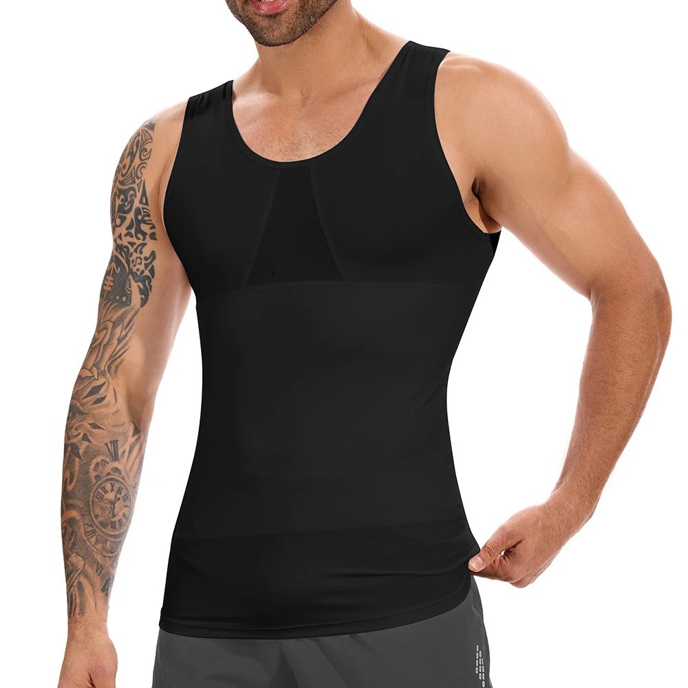 Men Body Slimming Tummy Control Shaper Vest Workout Tank Top Shapewear Shirt Gym