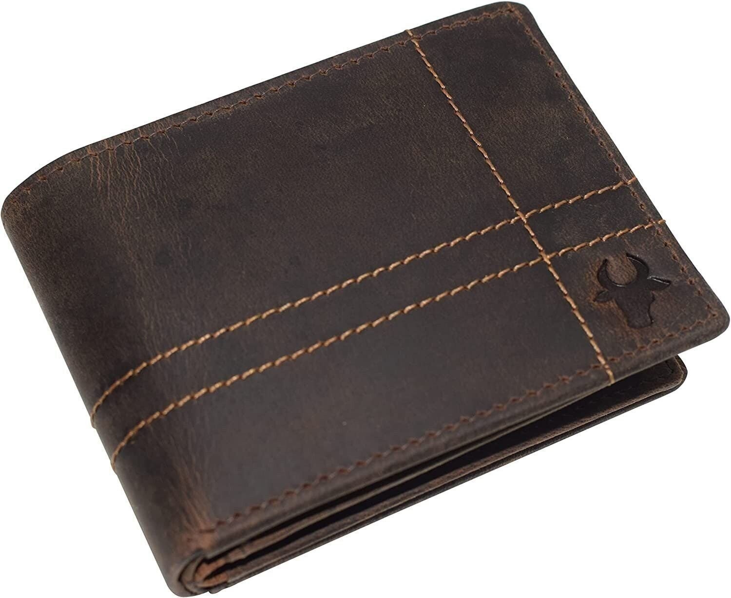 CAZORO Wallets For Men RFID Blocking Vintage Leather Large Bifold Double ID…