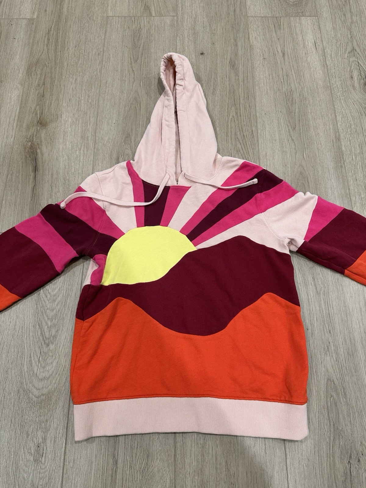 Faherty Soleil Hoodie Sunrise Sunset Graphic Pullover Sorbet Sahara Sun Sz XS