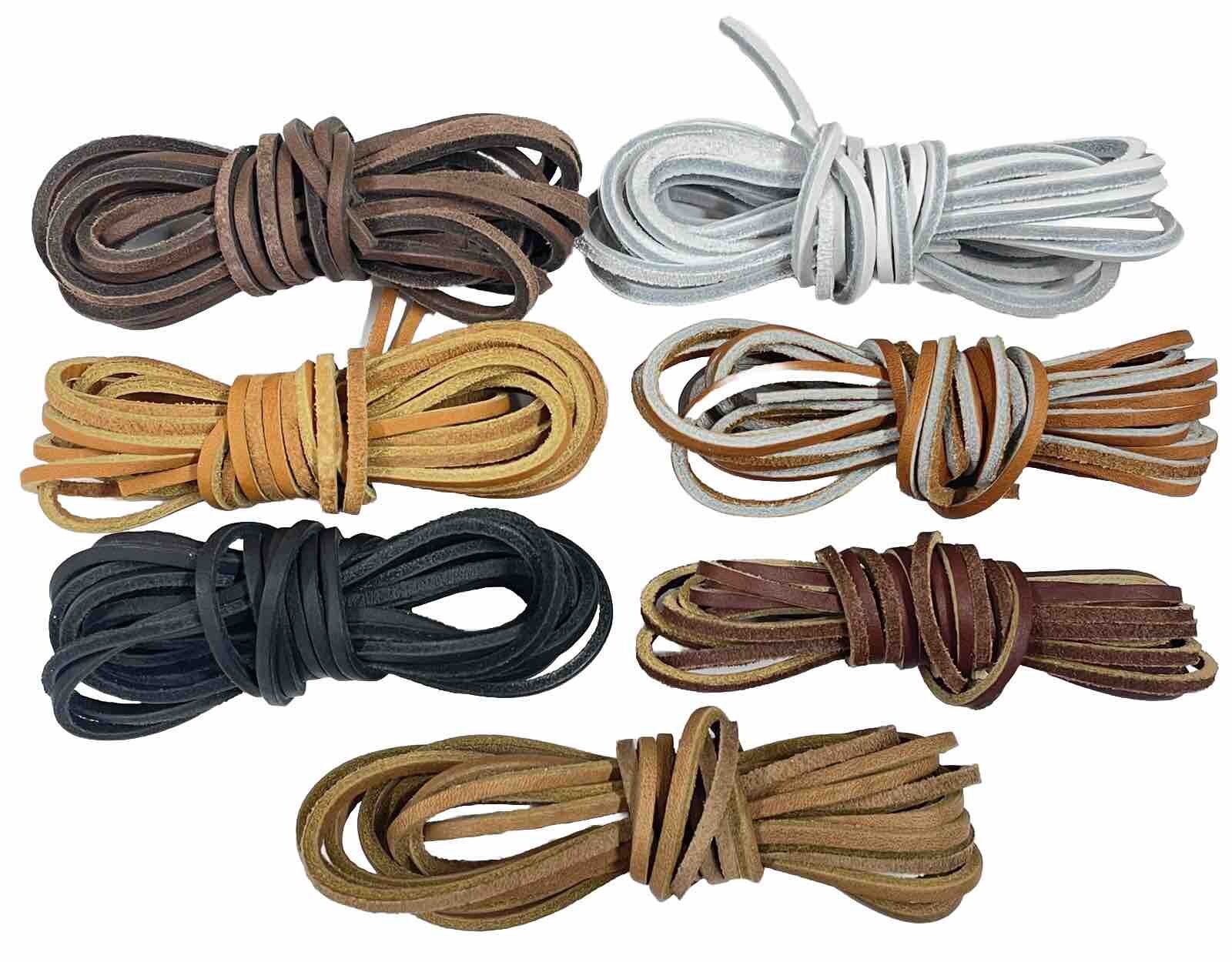 LEATHER LACES – 1/8″ X 72″ Rawhide Shoe Lace String Shoelace Bootlace Cord